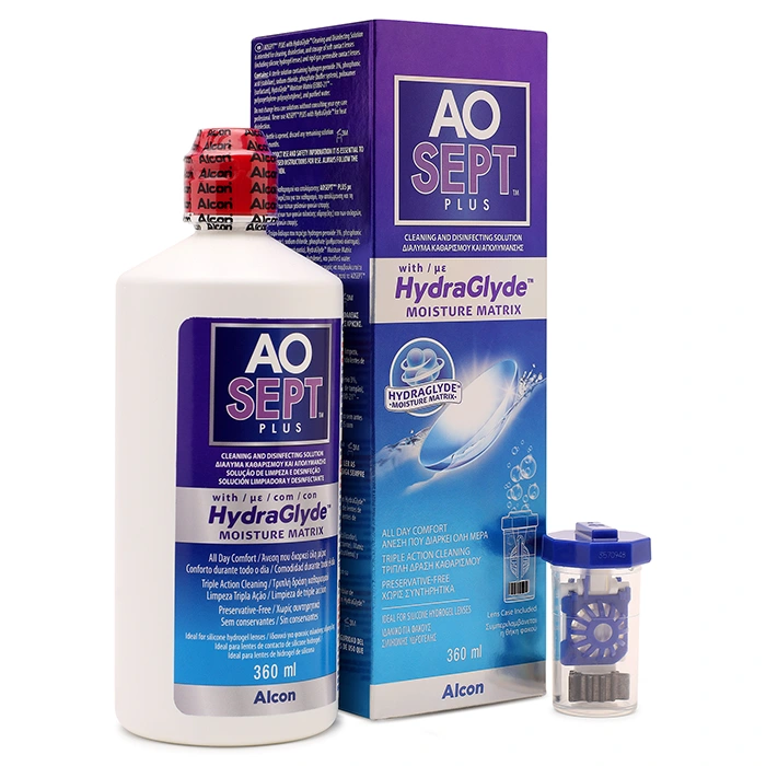 AOsept Plus HydraGlyde Contact Lenses
