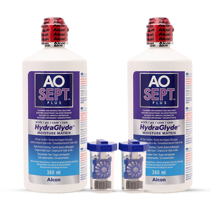 AOsept Plus HydraGlyde Twin Pack Contact Lenses