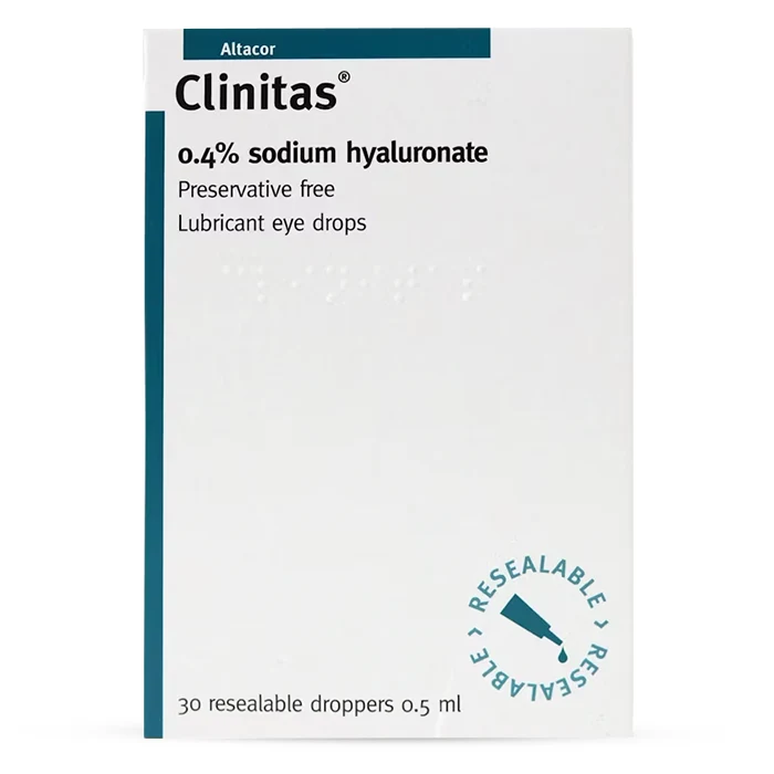 Clinitas 0.4% Sodium Hyaluronate Eye Drops – 30 x 0.5ml Contact Lenses