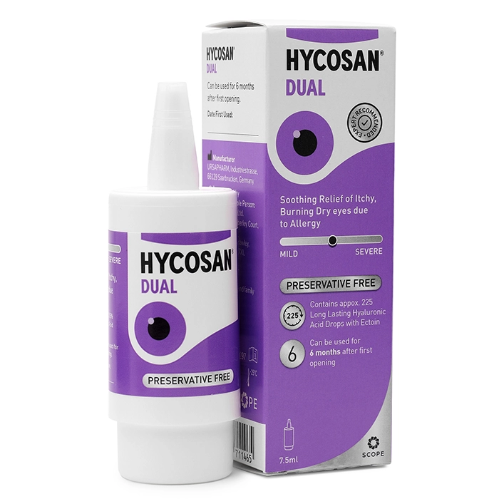 Hycosan Dual Preservative-Free Eye Drops - 7.5ml Contact Lenses