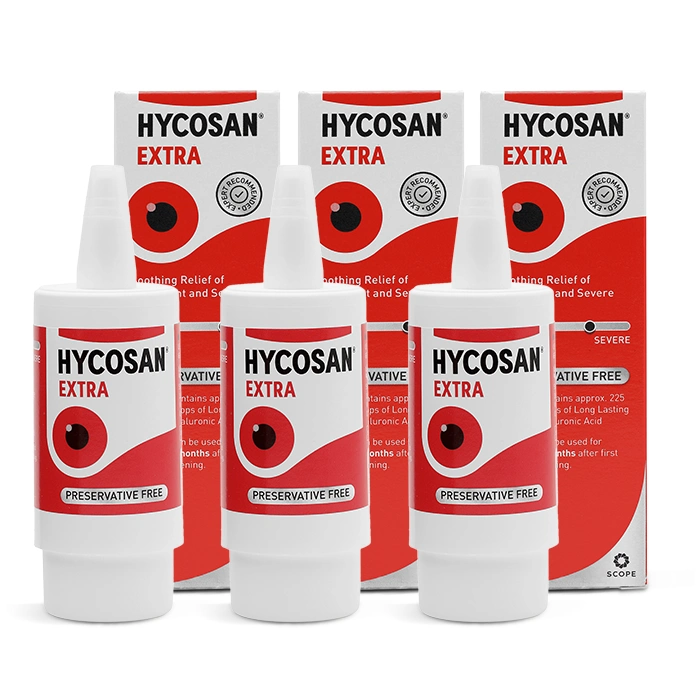 Hycosan Extra Preservative-Free Eye Drops Triple Pack Contact Lenses