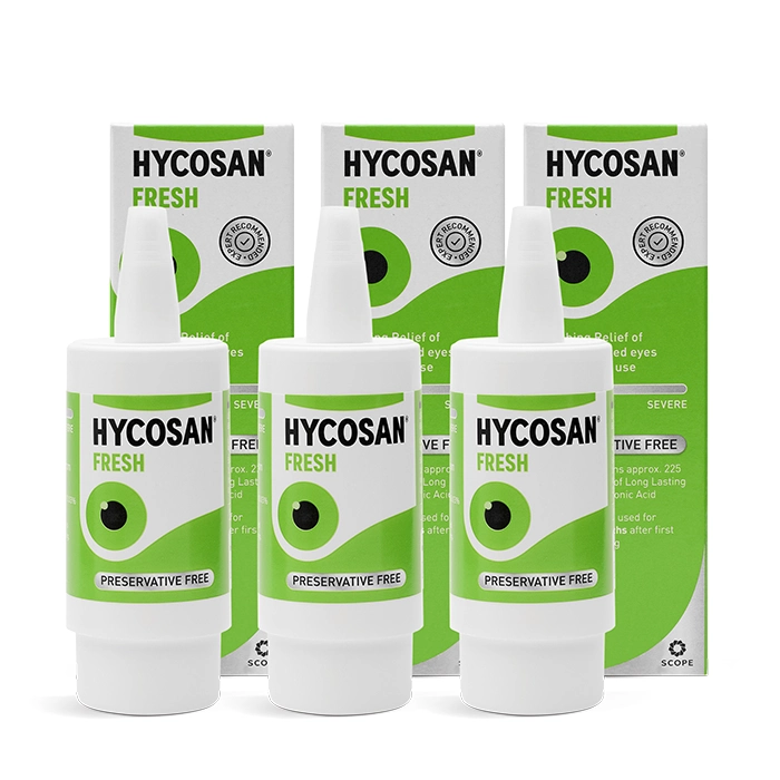 Hycosan Fresh Preservative-Free Eye Drops Triple Pack Contact Lenses