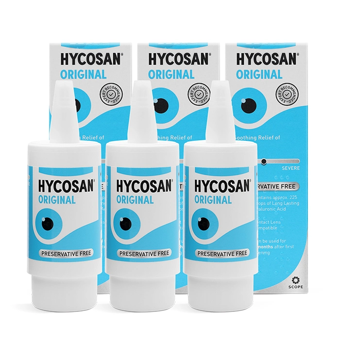 Hycosan Original Preservative-Free Eye Drops Triple Pack Contact Lenses