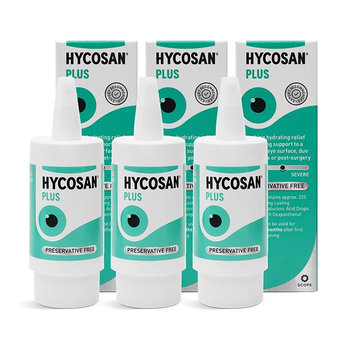 Hycosan Plus Preservative-Free Eye Drops Triple Pack Contact Lenses