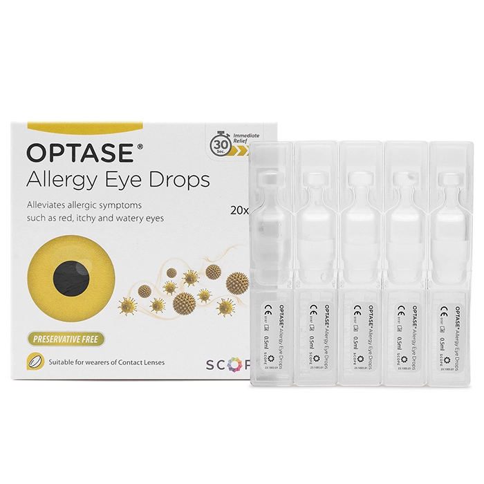 Optase Allergy Preservative-Free Eye Drops - 20 x 0.5ml Contact Lenses