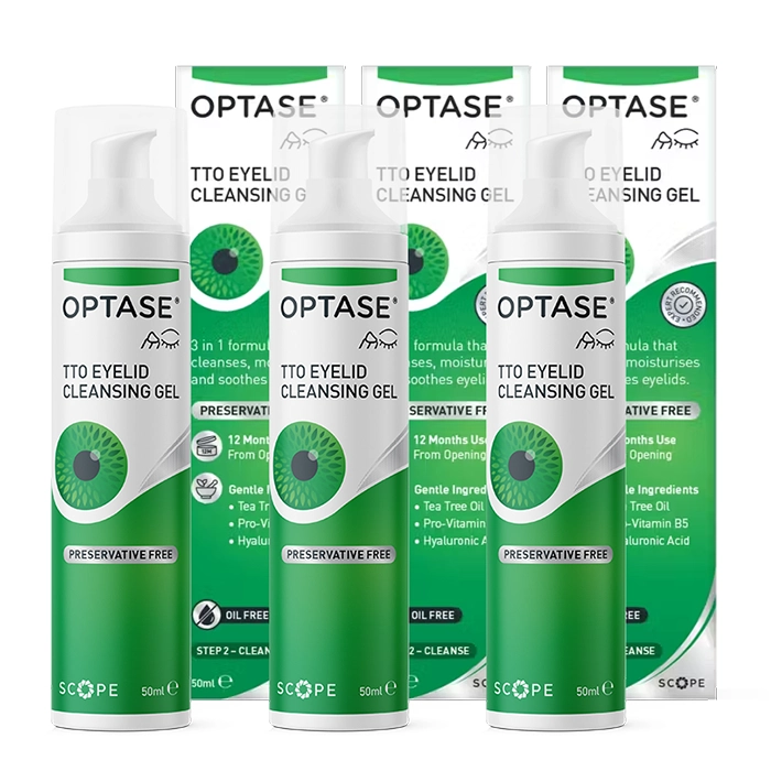Optase Tea Tree Oil Eyelid Cleansing Gel Triple Pack Contact Lenses