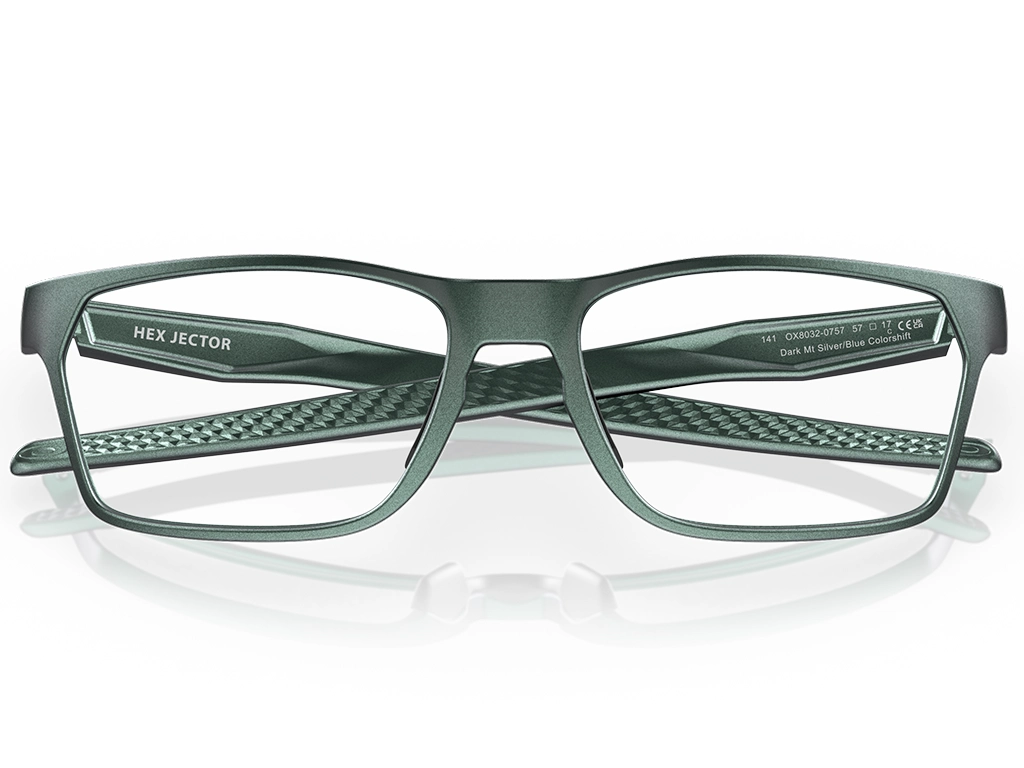 Oakley Hex Jector OX8032 07 55 Dark Matte Silver/Blue Colorshift