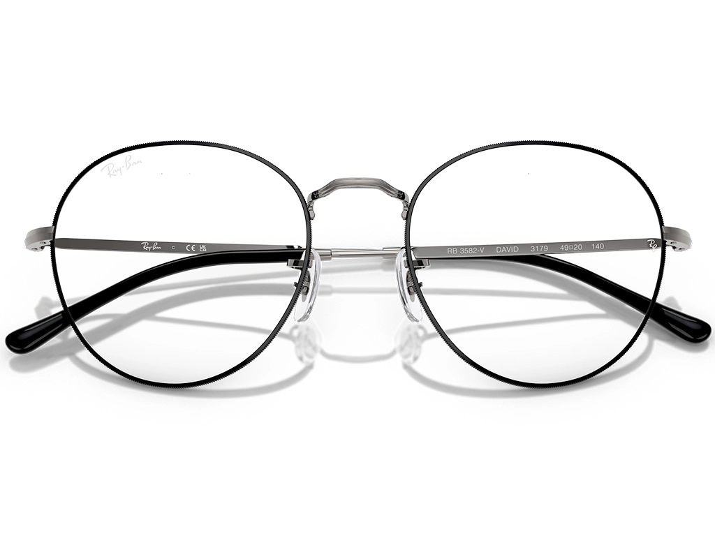 Ray-Ban David RX3582V 3179 49 Black on Gunmetal