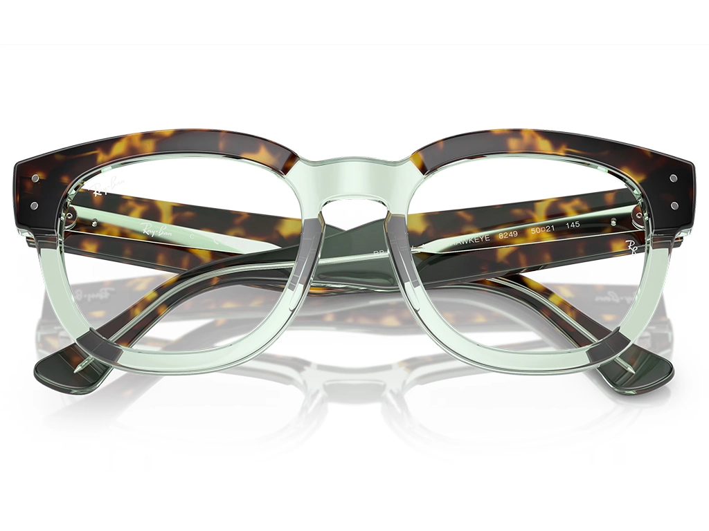 Ray-Ban Mega Hawkeye RX0298V 8249 50 Havana on Transparent Green