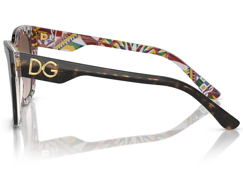 Dolce & Gabbana DG4384 321773 Havana on White Barrow 53 Gradient