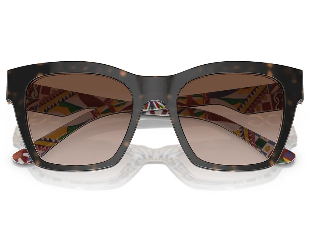 Dolce & Gabbana DG4384 321773 Havana on White Barrow 53 Gradient