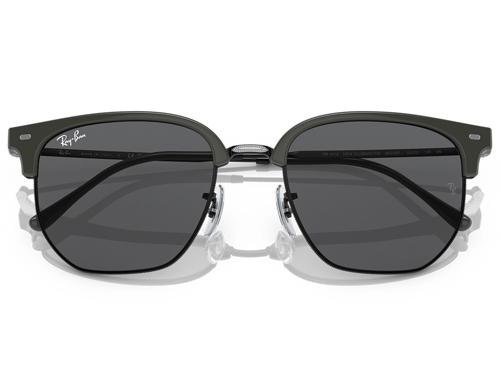 Ray-Ban New Clubmaster RB4416 6653B1 53 Grey on Black