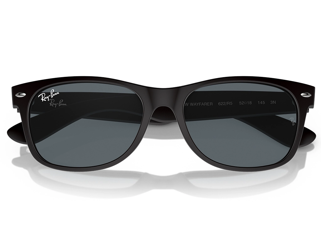 Ray-Ban New Wayfarer RB2132 622/R5 55 Matte Rubber Black