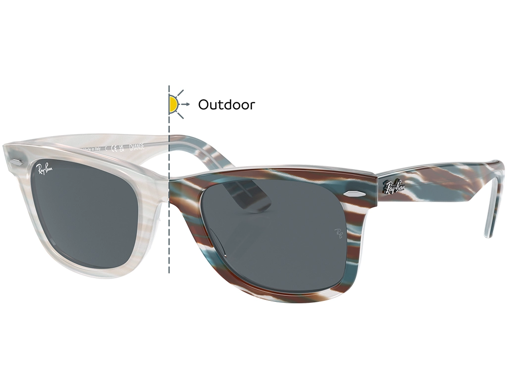 Ray-Ban Original Wayfarer Change RB2140 1407R5 50 Photo Striped Light Blue