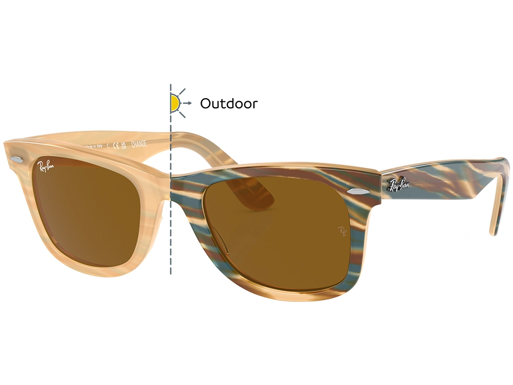 Ray-Ban Original Wayfarer Change RB2140 140833 50 Photo Striped Brown