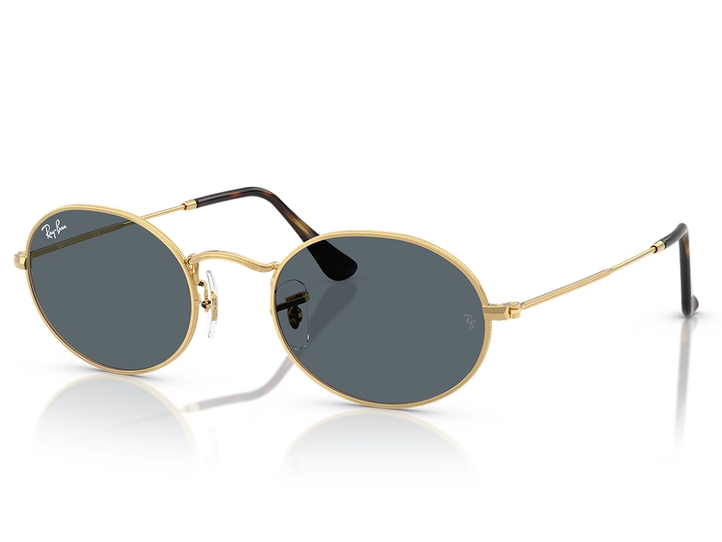 Ray-Ban Oval RB3547N 001/R5 51 Arista Gold/Blue
