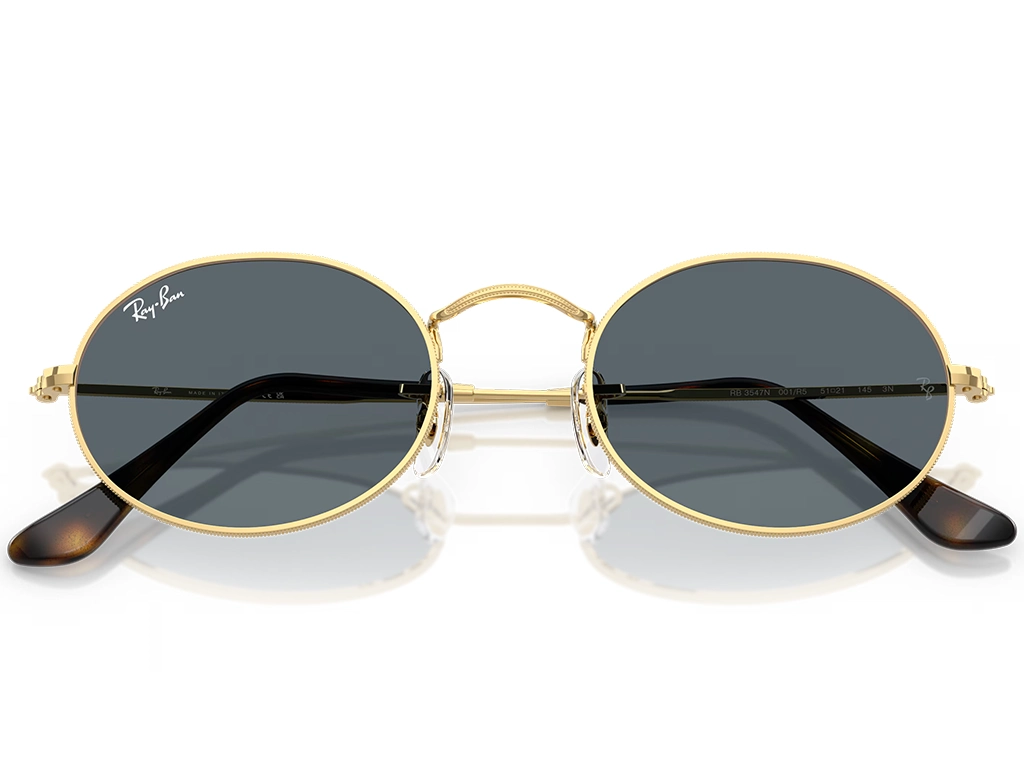 Ray-Ban Oval RB3547N 001/R5 51 Arista Gold/Blue
