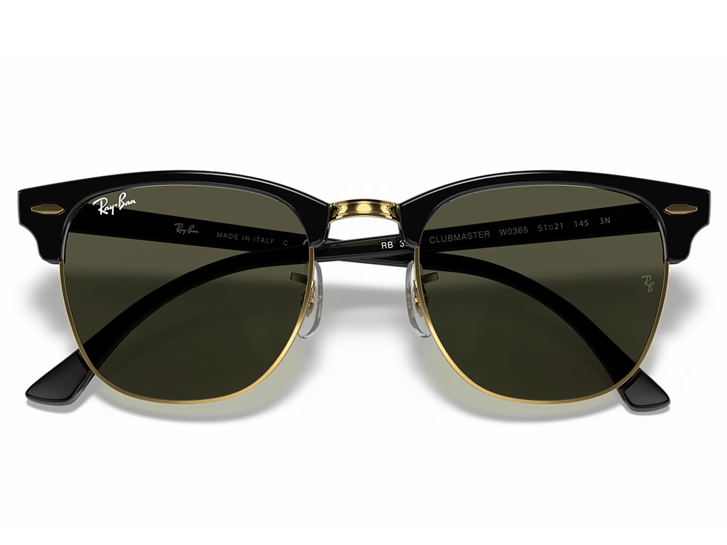 Ray-Ban Clubmaster RB3016 W0365 49 Black on Gold