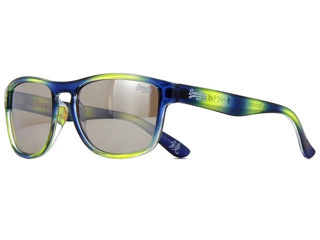 Superdry SDS Rockstar 107 54 Neon Blue and Green Crystal Mirrored