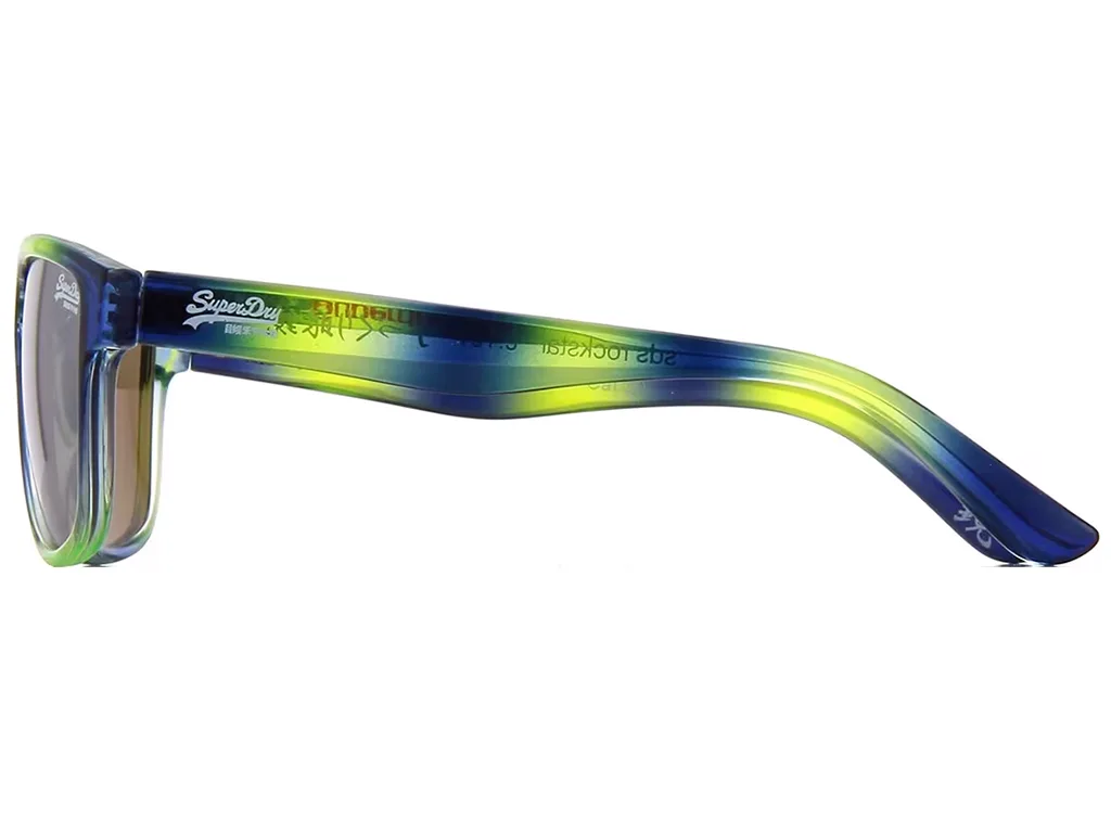 Superdry SDS Rockstar 107 54 Neon Blue and Green Crystal Mirrored